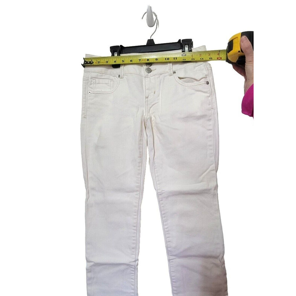 American Eagle Stretch Artist Straight Leg Jeans Womens Size 0 White Flap Pocket - Picture 4 of 9
